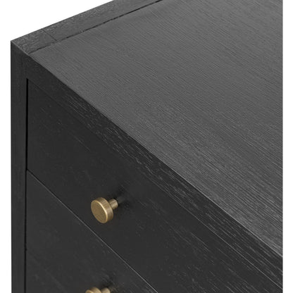 Sullivan Nightstand by Four Hands in saddle tan veneer, saddle tan, golden brass. Made from unique in a modern style.
