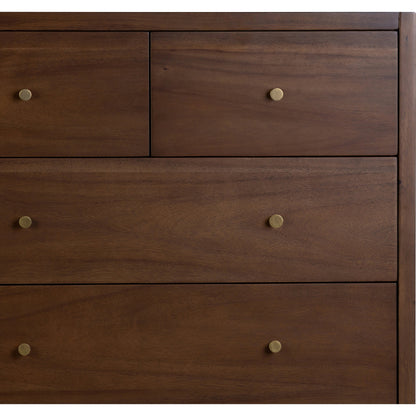 Sullivan 10 Drawer Dresser by Four Hands in saddle tan. Made from solid acacia, thin acacia veneer in a modern style.
