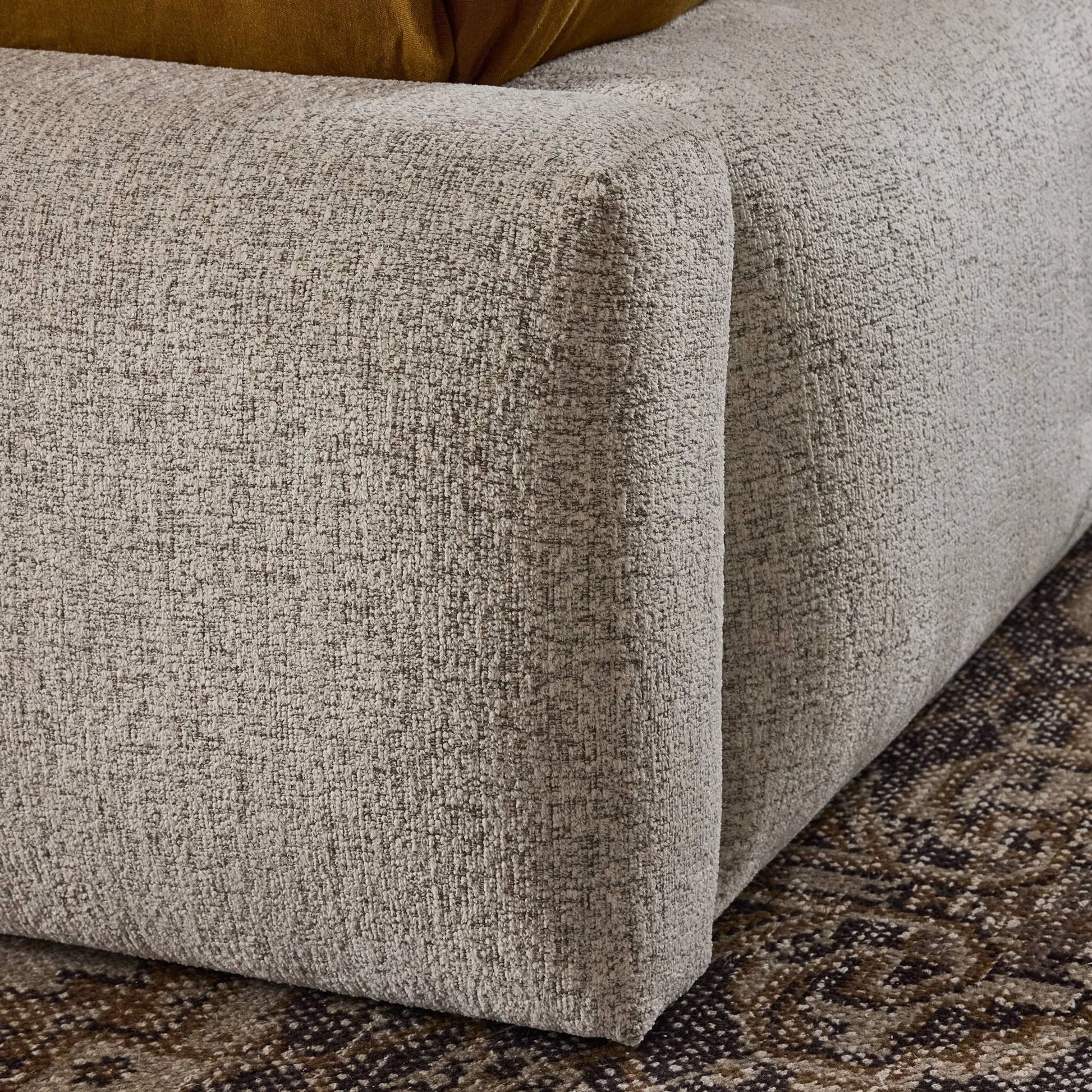 Quincy Bed by Four Hands in plushtone linen, black. Made from 100% polyester, solid parawood in a transitional style.