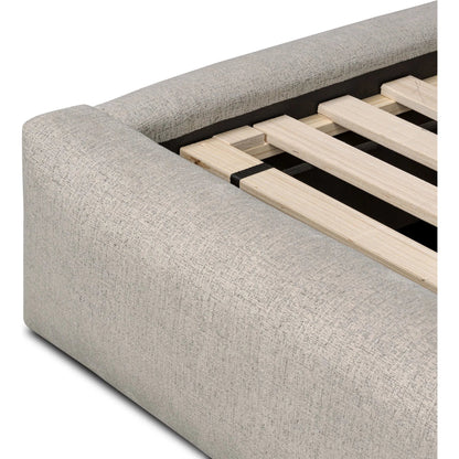 Quincy Bed by Four Hands in plushtone linen, black. Made from 100% polyester, solid parawood in a transitional style.