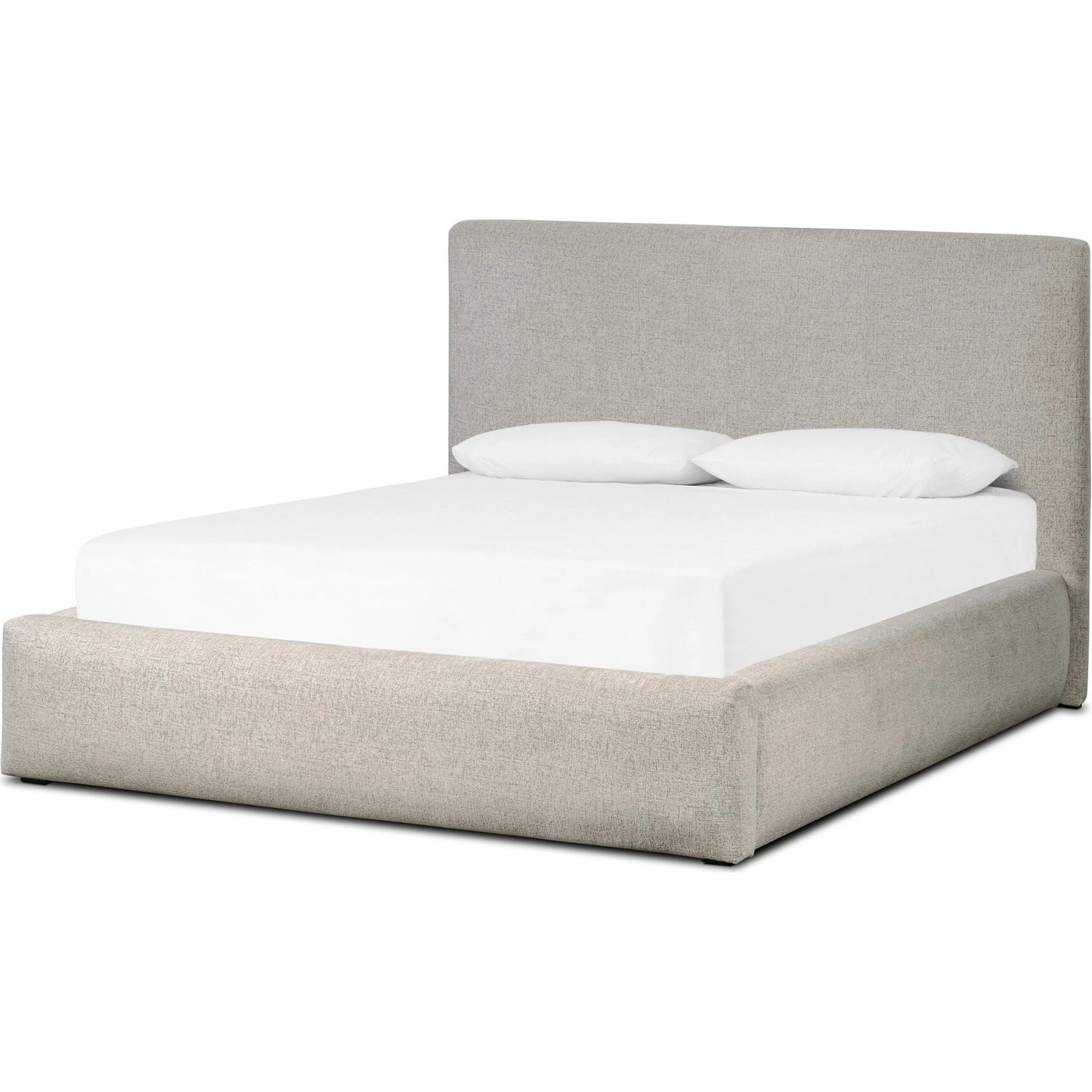 001 SI-2519272 | Primary Silo | Quincy Bed by Four Hands in plushtone linen, black. Made from 100% polyester, solid parawood in a transitional style.