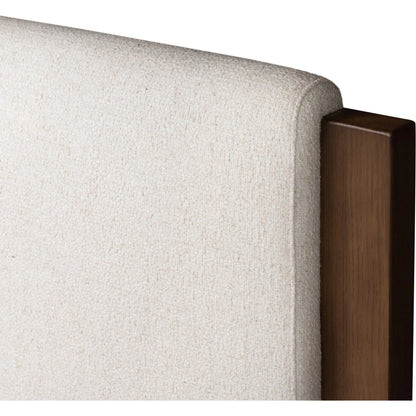 Willem Bed by Four Hands in omari natural, saddle tan oak, saddle tan oak veneer. Made from 79% polyester, 16% viscose (rayon), 5% flax/linen, solid oak, oak veneer in a modern style.