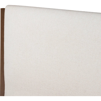 Willem Bed by Four Hands in omari natural, saddle tan oak, saddle tan oak veneer. Made from 79% polyester, 16% viscose (rayon), 5% flax/linen, solid oak, oak veneer in a modern style.