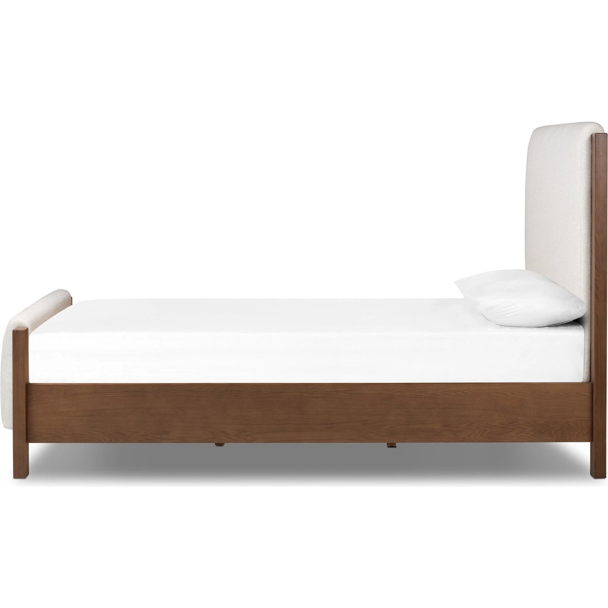 Willem Bed by Four Hands in omari natural, saddle tan oak, saddle tan oak veneer. Made from 79% polyester, 16% viscose (rayon), 5% flax/linen, solid oak, oak veneer in a modern style.