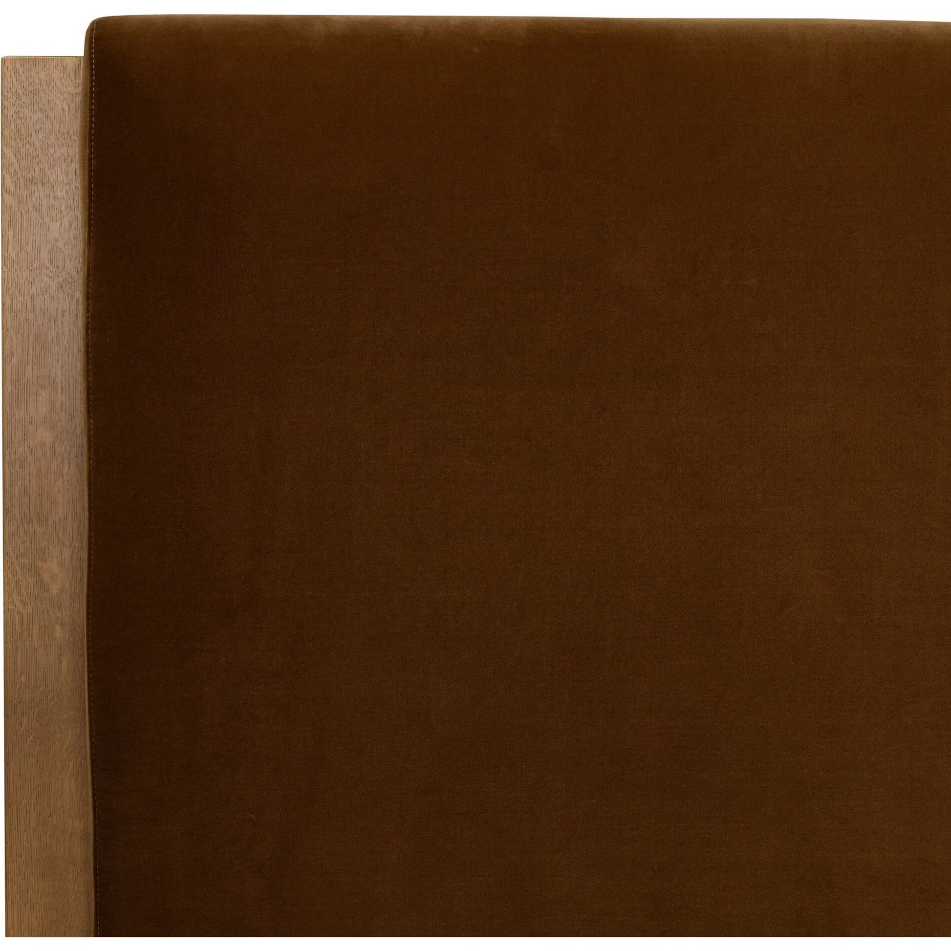 Willem Bed by Four Hands in omari natural, saddle tan oak, saddle tan oak veneer. Made from 79% polyester, 16% viscose (rayon), 5% flax/linen, solid oak, oak veneer in a modern style.