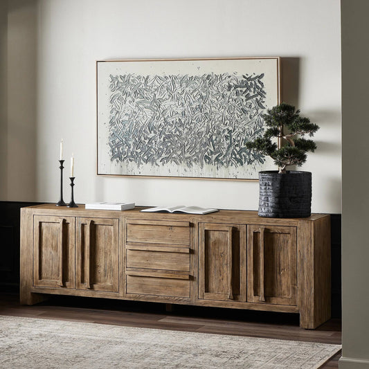 Briarbrook Sideboard by Four Hands in distressed light pine. Made from solid pine in a modern style.