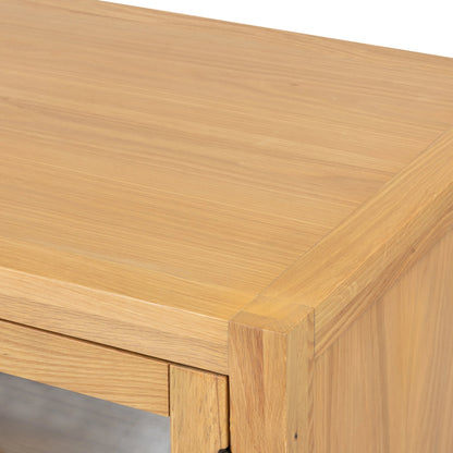 Laker Media Console by Four Hands in black oak. Made from solid oak, rush, oak veneer in a modern style.