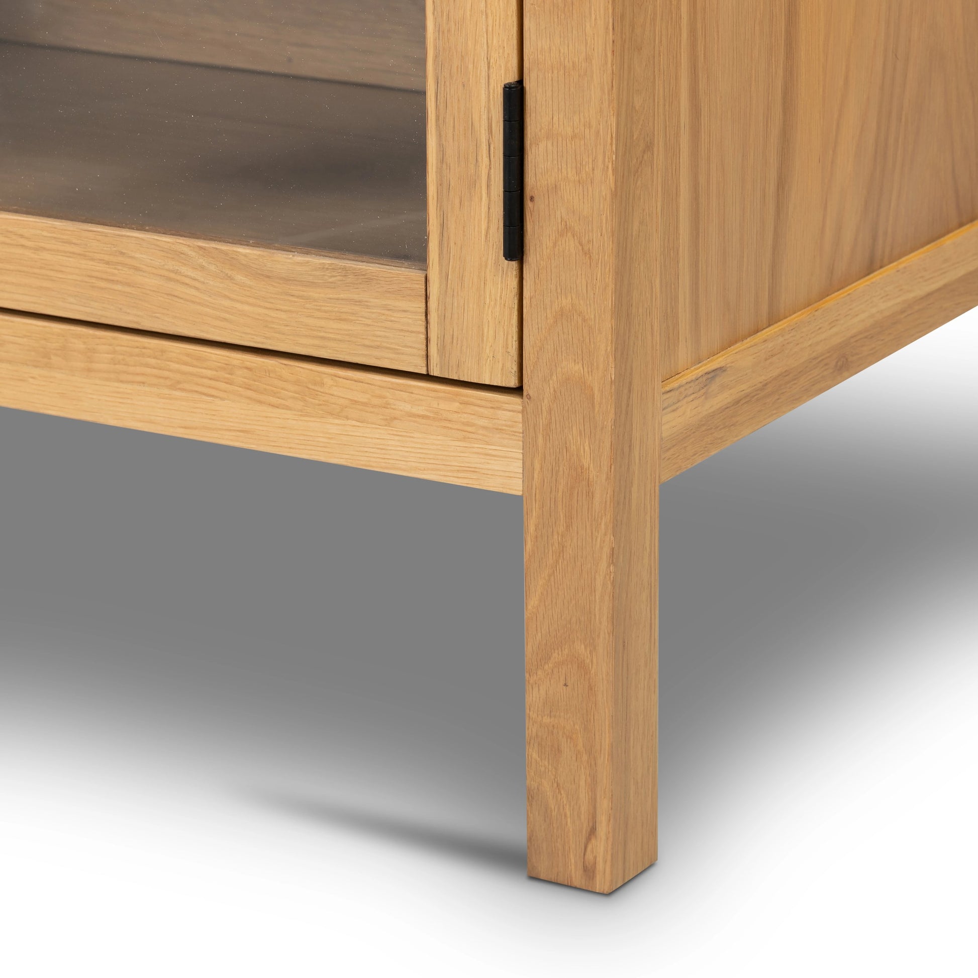 Laker Media Console by Four Hands in black oak. Made from solid oak, rush, oak veneer in a modern style.