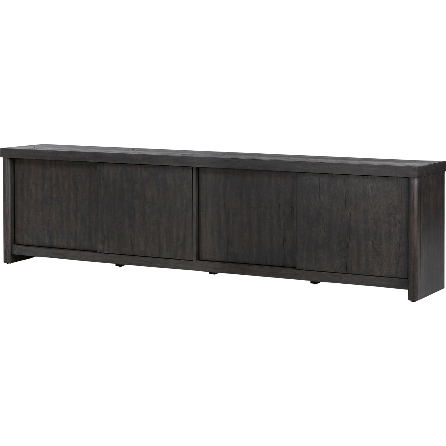 001 SI-2074416 | Primary Silo | Laredo Media Console by Four Hands in smoked black. Made from solid oak, thick oak veneer in a modern style.