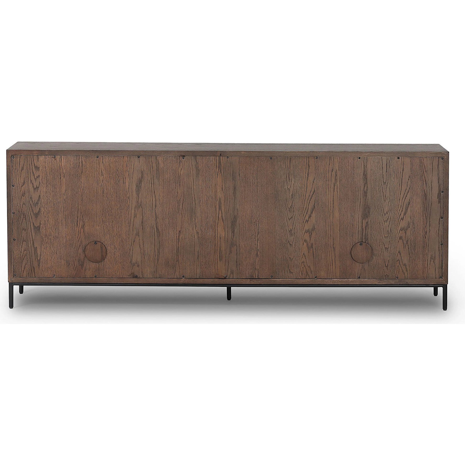 Lancaster Sideboard by Four Hands in drifted oak, drifted oak veneer, black iron. Made from solid oak, oak veneer, iron in a unique style.