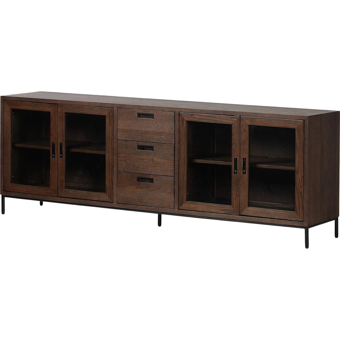 013 SI-2635322 | Primary Silo | Lancaster Sideboard by Four Hands in drifted oak, drifted oak veneer, black iron. Made from solid oak, oak veneer, iron in a unique style.