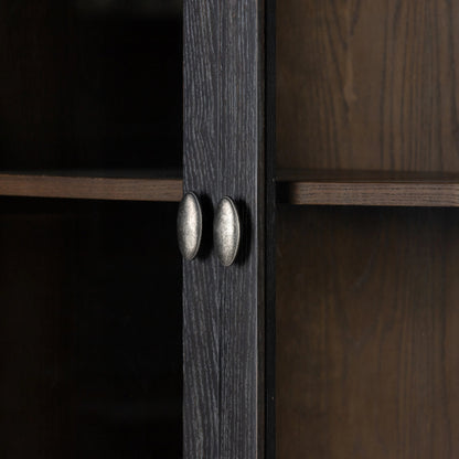 Toulouse Cabinet by Four Hands in distressed black oak, honey grey oak. Made from solid oak, oak veneer in a modern style.