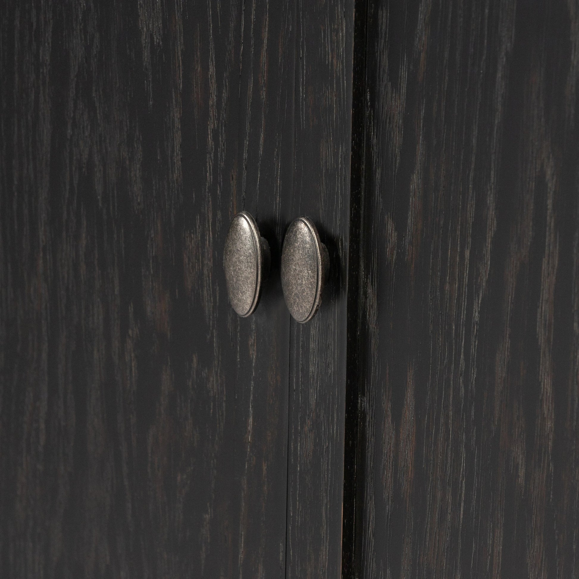 Toulouse Cabinet by Four Hands in distressed black oak, honey grey oak. Made from solid oak, oak veneer in a modern style.