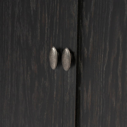 Toulouse Cabinet by Four Hands in distressed black oak, honey grey oak. Made from solid oak, oak veneer in a modern style.