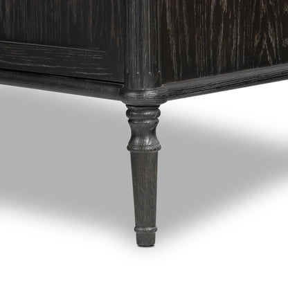 Toulouse Cabinet by Four Hands in distressed black oak, honey grey oak. Made from solid oak, oak veneer in a modern style.