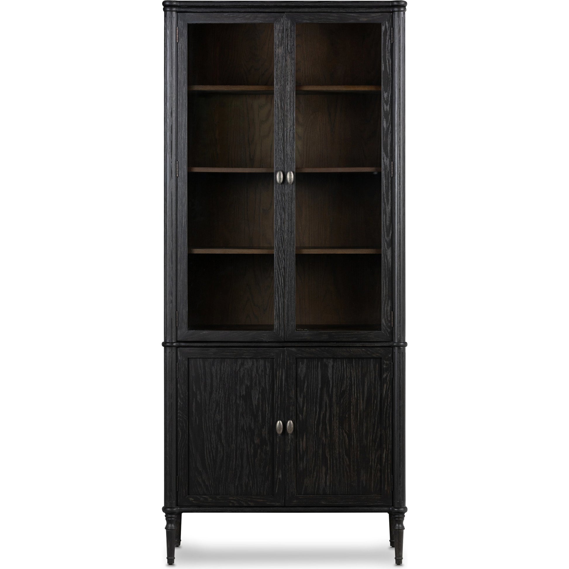 Toulouse Cabinet by Four Hands in distressed black oak, honey grey oak. Made from solid oak, oak veneer in a modern style.
