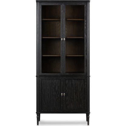 Toulouse Cabinet by Four Hands in distressed black oak, honey grey oak. Made from solid oak, oak veneer in a modern style.