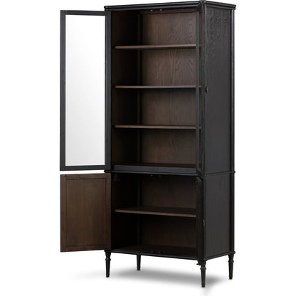 Toulouse Cabinet by Four Hands in distressed black oak, honey grey oak. Made from solid oak, oak veneer in a modern style.