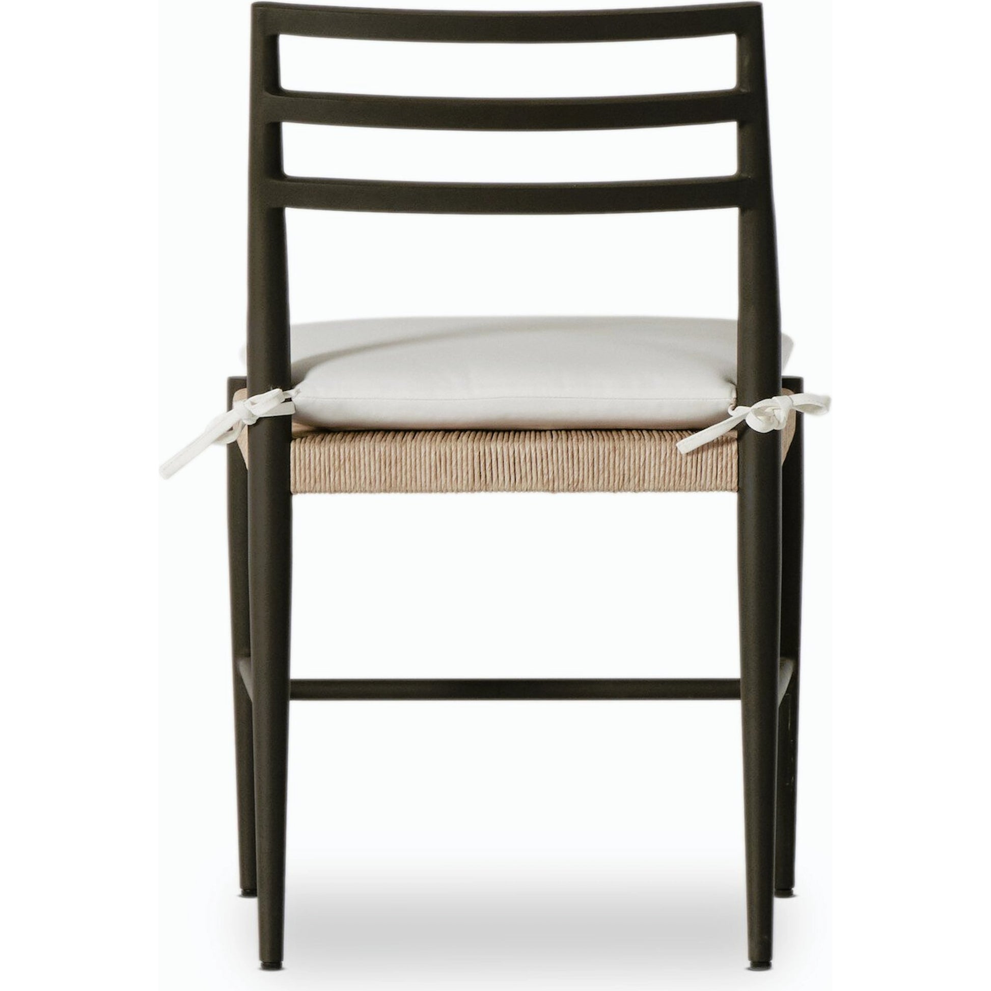 Glenmore Outdoor Dining Chair w/ Cushion by Four Hands in stinson white, bronze. Made from 100% olefin, aluminum, 100% polyethylene in a modern style.