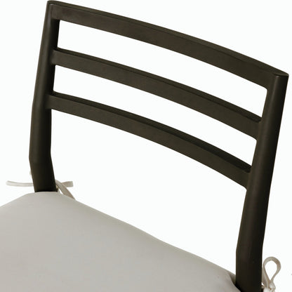 Glenmore Outdoor Dining Chair w/ Cushion by Four Hands in stinson white, bronze. Made from 100% olefin, aluminum, 100% polyethylene in a modern style.