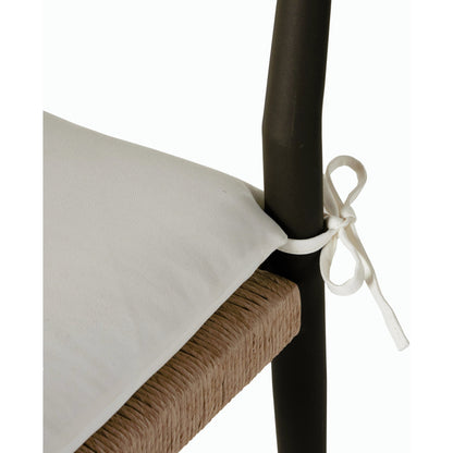 Glenmore Outdoor Dining Chair w/ Cushion by Four Hands in stinson white, bronze. Made from 100% olefin, aluminum, 100% polyethylene in a modern style.