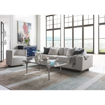 Porto Silver Rectangular Cocktail Table by Artistica Home in silver leaf. Made from unique in a modern style.