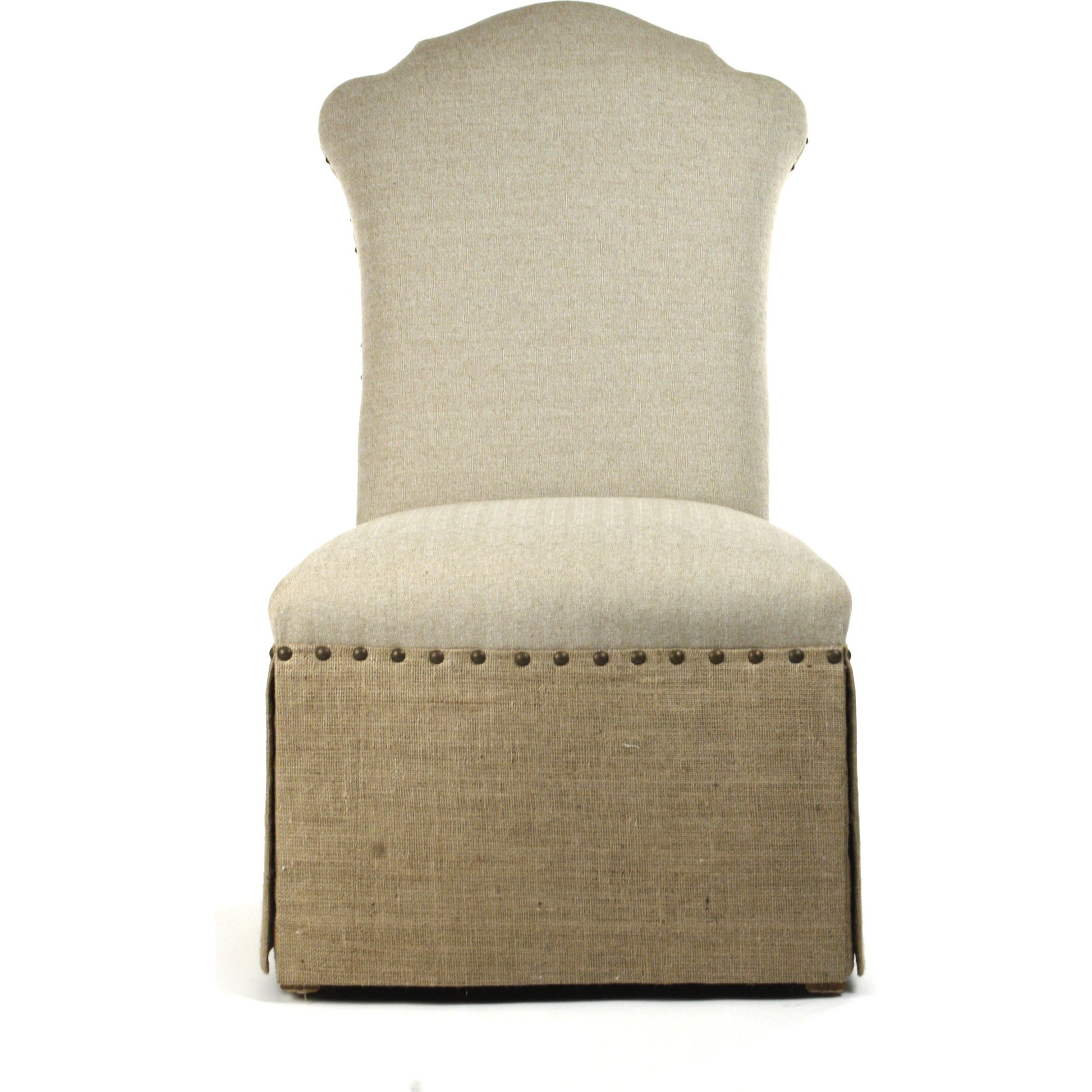 Skirted Chair Burlap Back by Zentique in antique natural linen, burlap and hardwood maple. Made from unique in a cottage & farmhouse style.