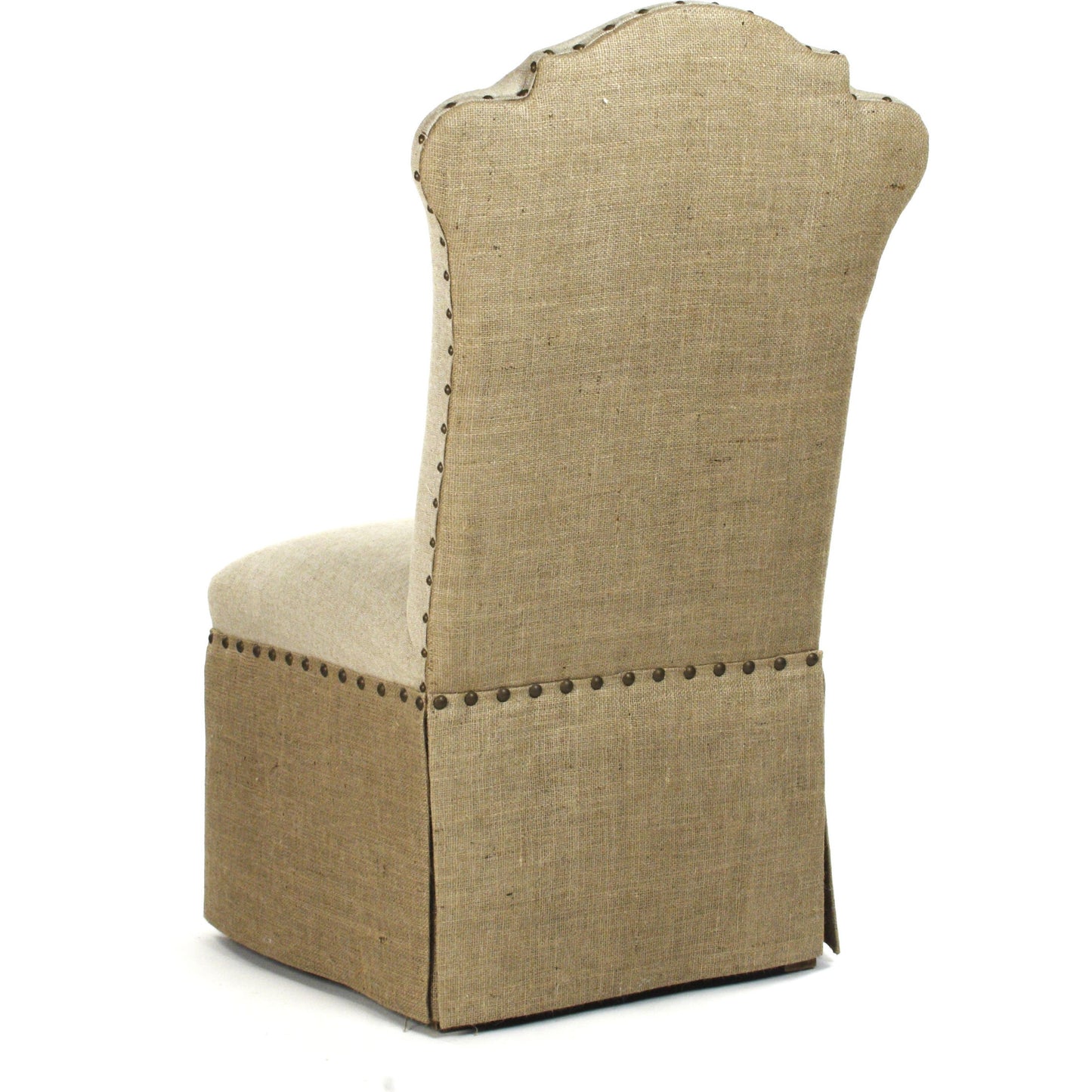 003 S-338337 | Additional Silo | Skirted Chair Burlap Back by Zentique in antique natural linen, burlap and hardwood maple. Made from unique in a cottage & farmhouse style.