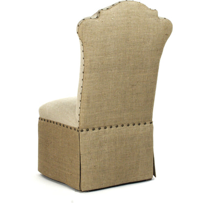Skirted Chair Burlap Back by Zentique in antique natural linen, burlap and hardwood maple. Made from unique in a cottage & farmhouse style.