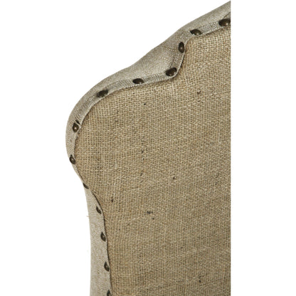 Skirted Chair Burlap Back by Zentique in antique natural linen, burlap and hardwood maple. Made from unique in a cottage & farmhouse style.