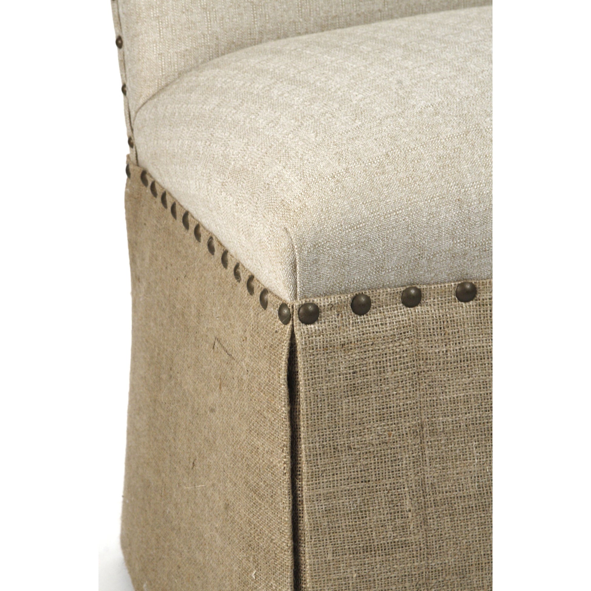 Skirted Chair Burlap Back by Zentique in antique natural linen, burlap and hardwood maple. Made from unique in a cottage & farmhouse style.