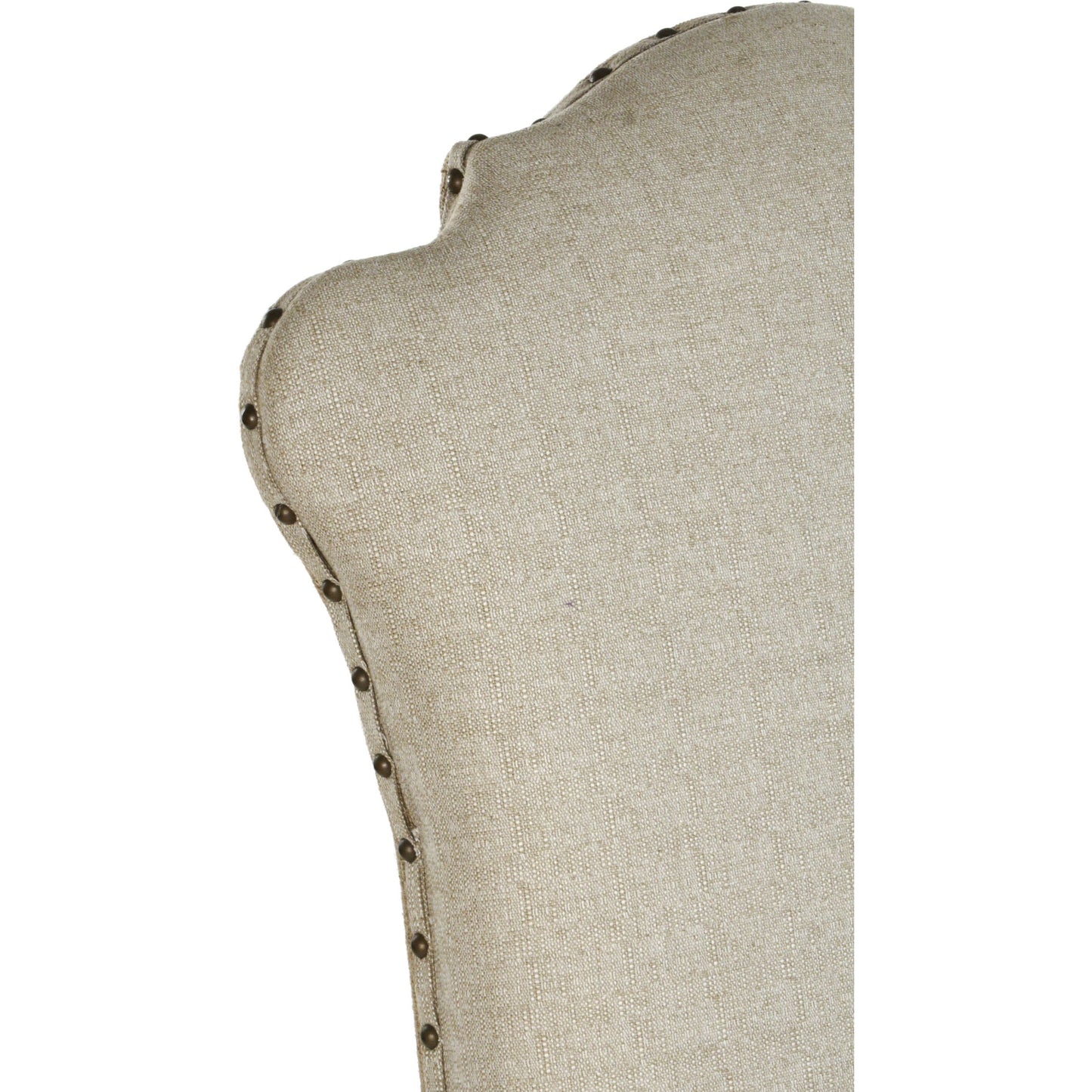 005 S-338337 | Closeup | Skirted Chair Burlap Back by Zentique in antique natural linen, burlap and hardwood maple. Made from unique in a cottage & farmhouse style.