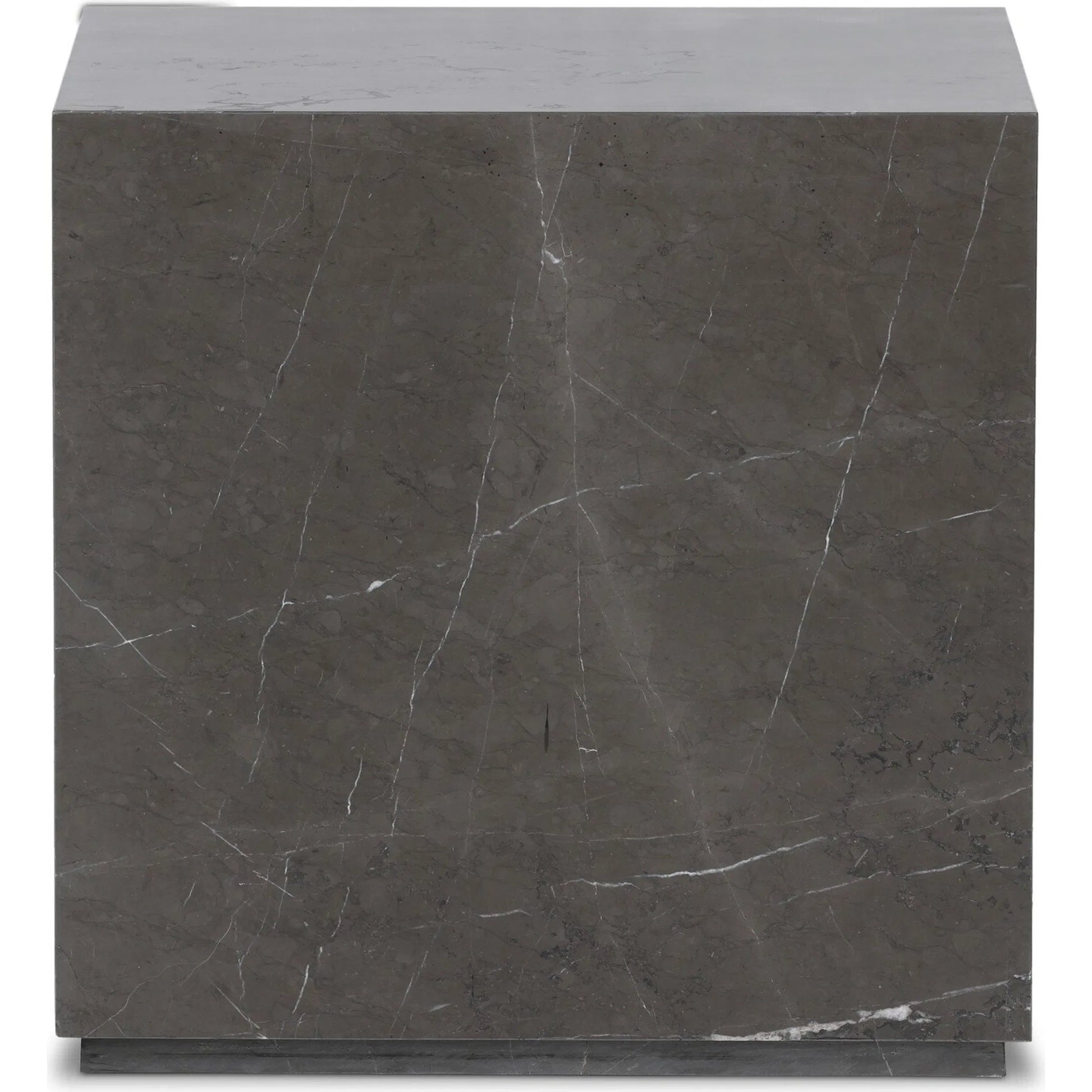 Modern Marble Plinth End Table by Four Hands in desert taupe marble. Made from unique in a modern style.