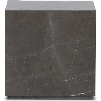 Modern Marble Plinth End Table by Four Hands in desert taupe marble. Made from unique in a modern style.