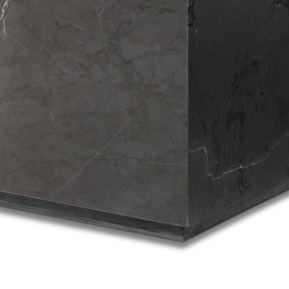 Modern Marble Plinth End Table by Four Hands in desert taupe marble. Made from unique in a modern style.