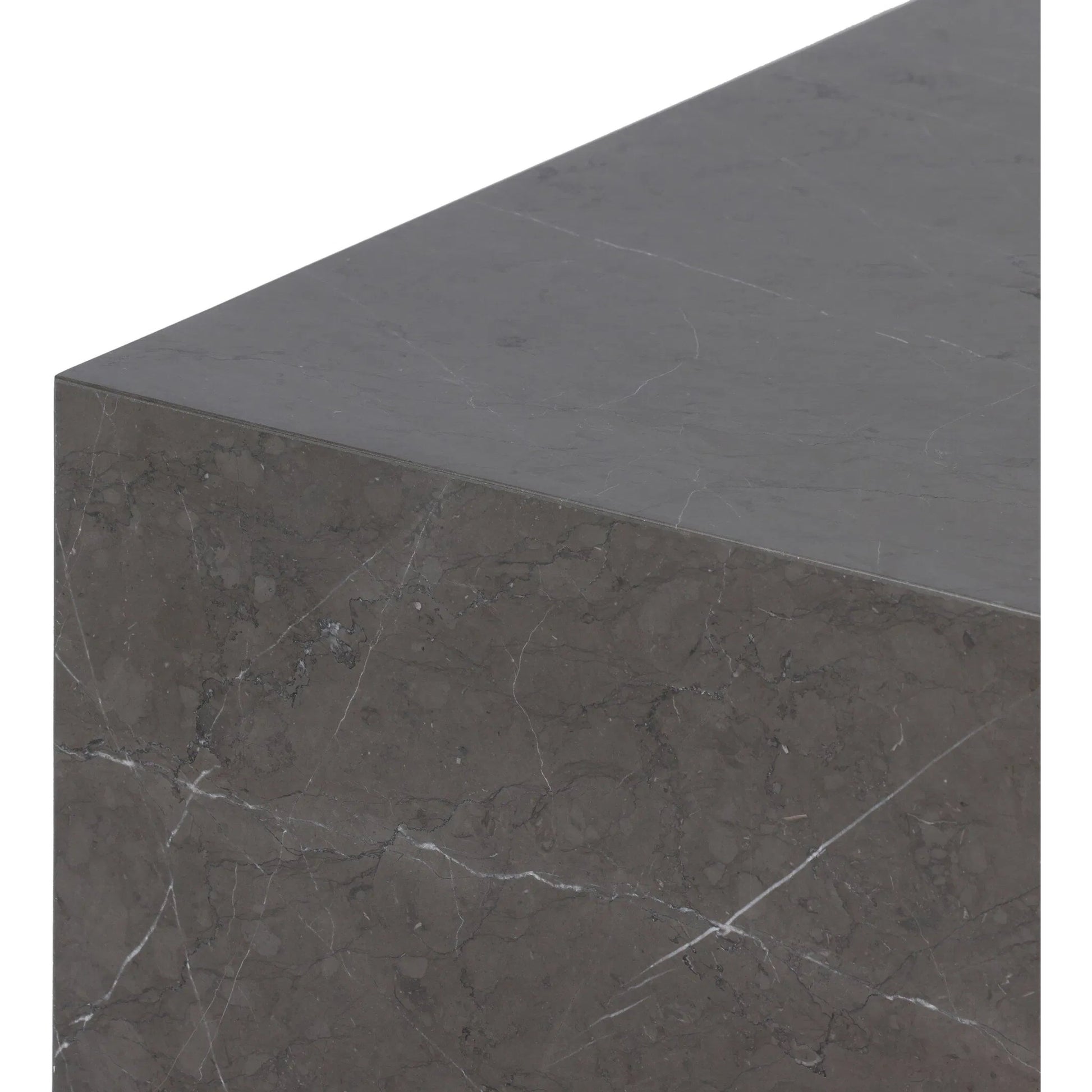 Modern Marble Plinth End Table by Four Hands in desert taupe marble. Made from unique in a modern style.