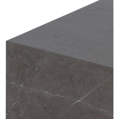 Modern Marble Plinth End Table by Four Hands in desert taupe marble. Made from unique in a modern style.
