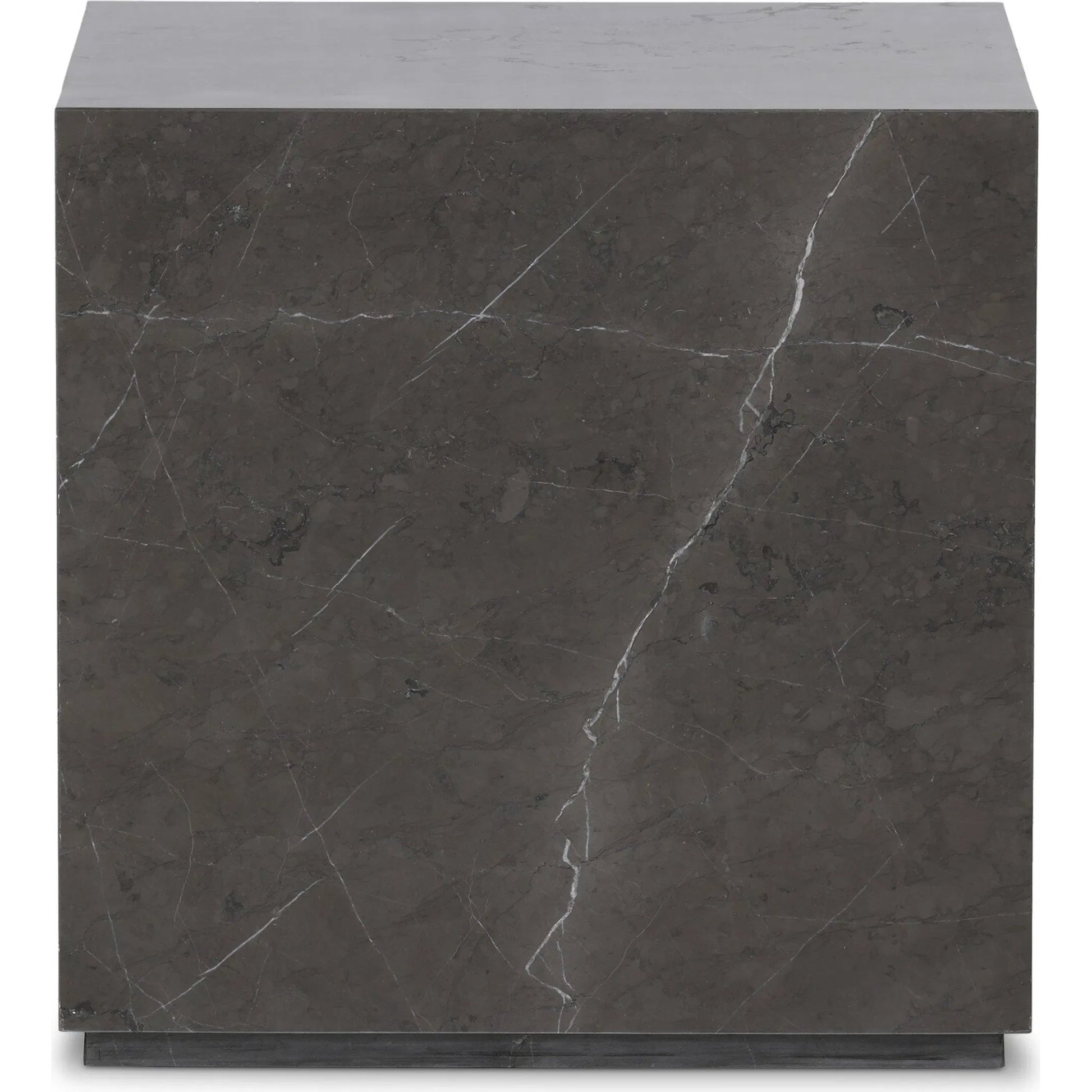 Modern Marble Plinth End Table by Four Hands in desert taupe marble. Made from unique in a modern style.