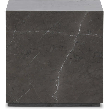 Modern Marble Plinth End Table by Four Hands in desert taupe marble. Made from unique in a modern style.