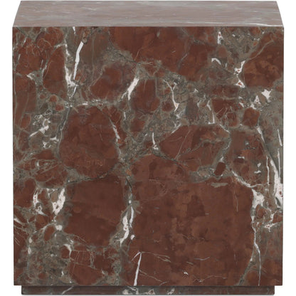 Modern Marble Plinth End Table by Four Hands in desert taupe marble. Made from unique in a modern style.