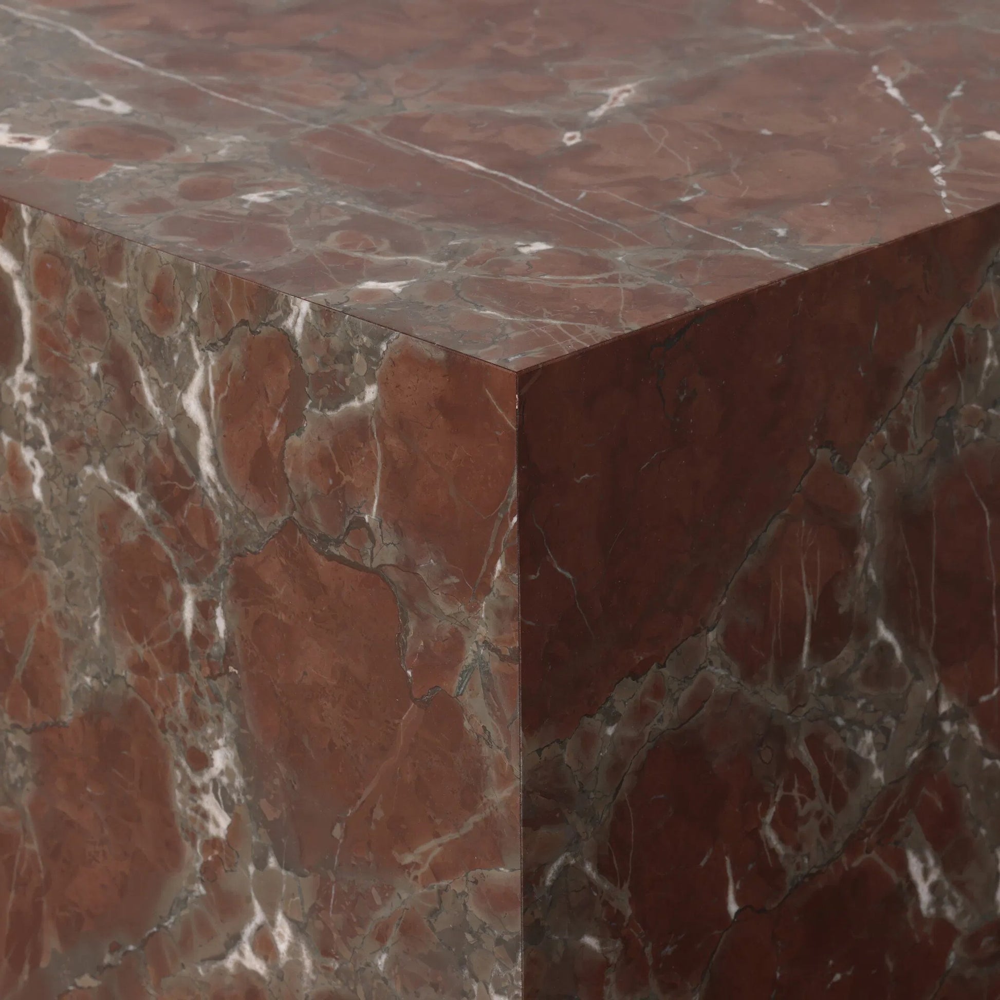 Modern Marble Plinth End Table by Four Hands in desert taupe marble. Made from unique in a modern style.