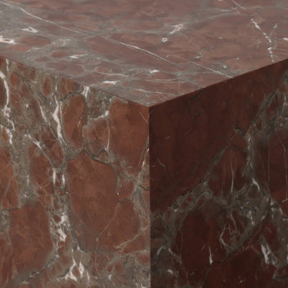 Modern Marble Plinth End Table by Four Hands in desert taupe marble. Made from unique in a modern style.
