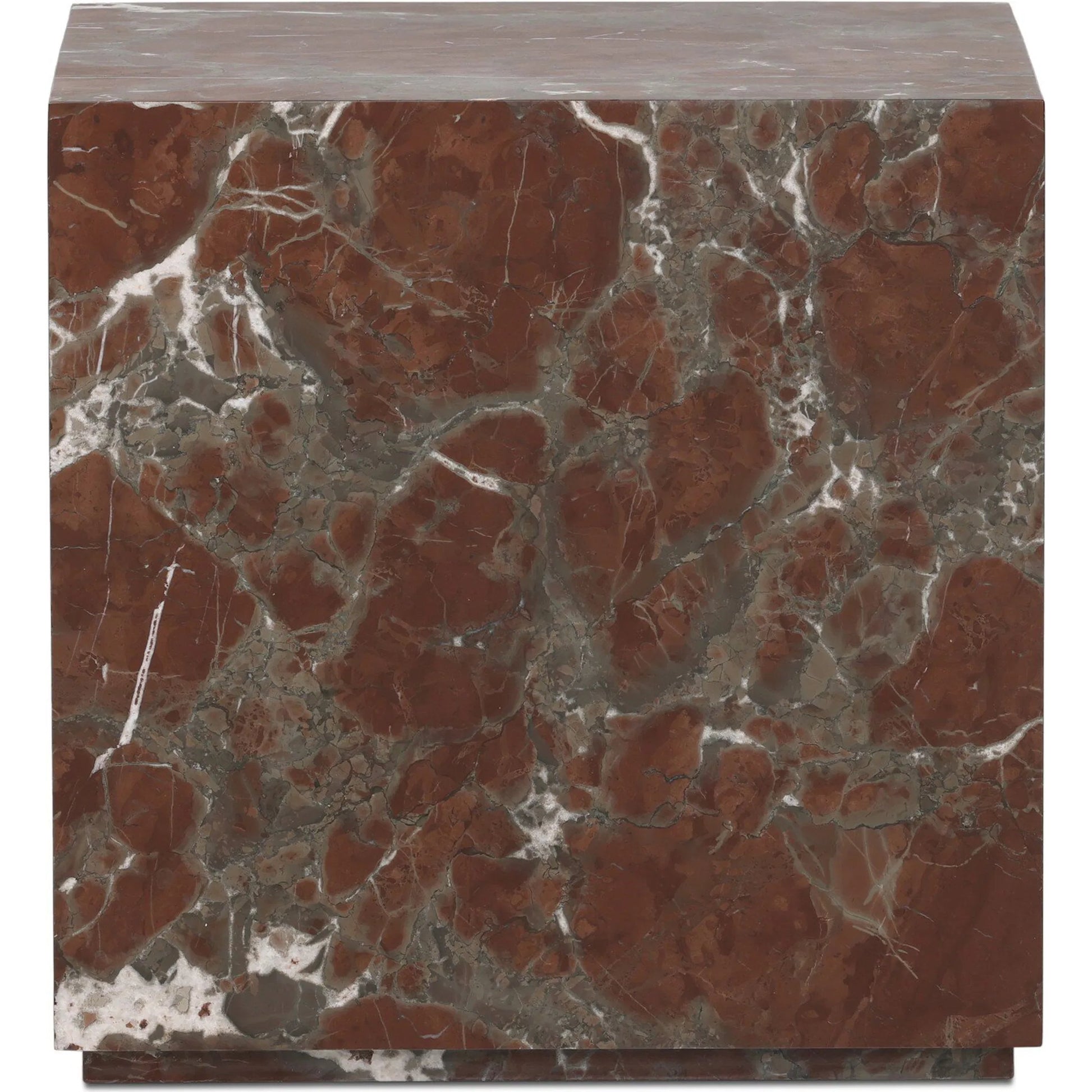Modern Marble Plinth End Table by Four Hands in desert taupe marble. Made from unique in a modern style.