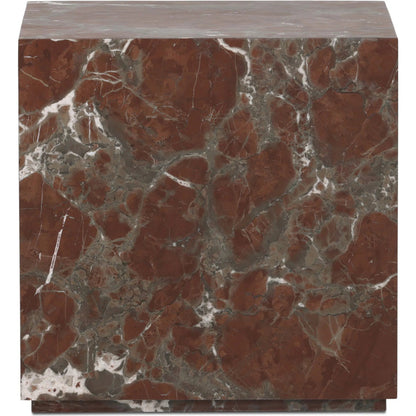 Modern Marble Plinth End Table by Four Hands in desert taupe marble. Made from unique in a modern style.