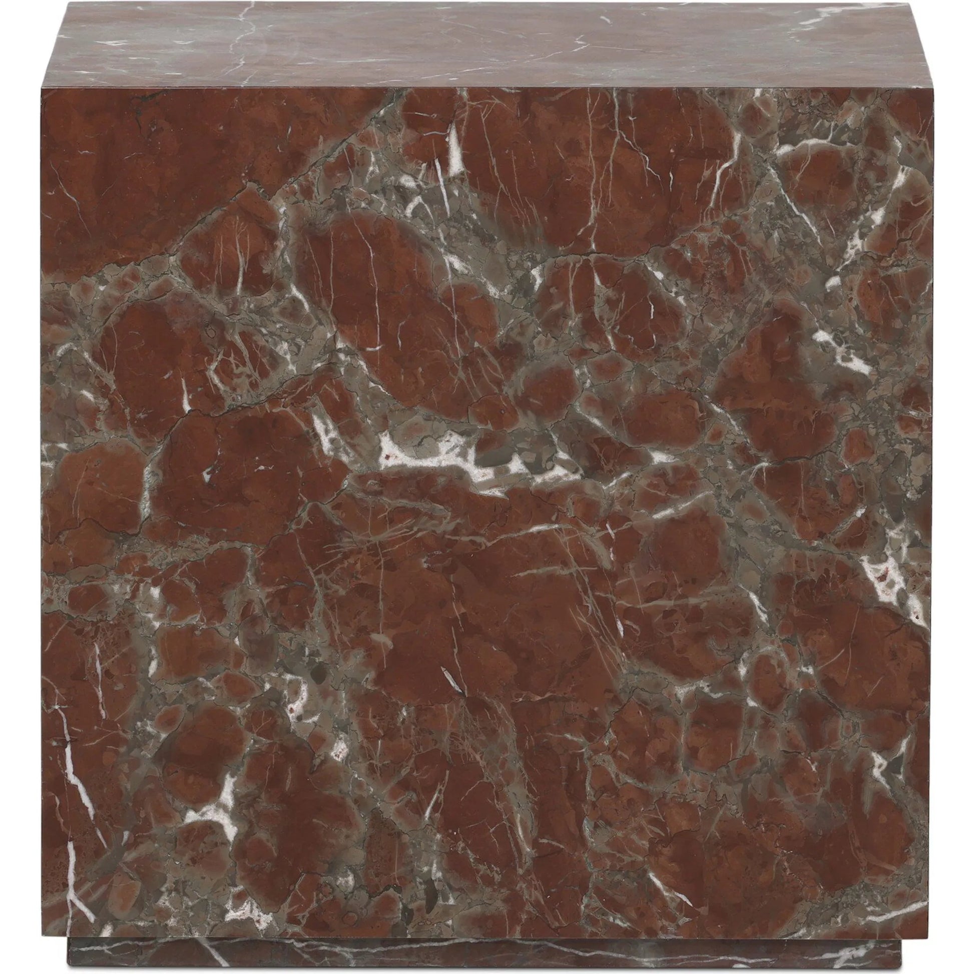 Modern Marble Plinth End Table by Four Hands in desert taupe marble. Made from unique in a modern style.