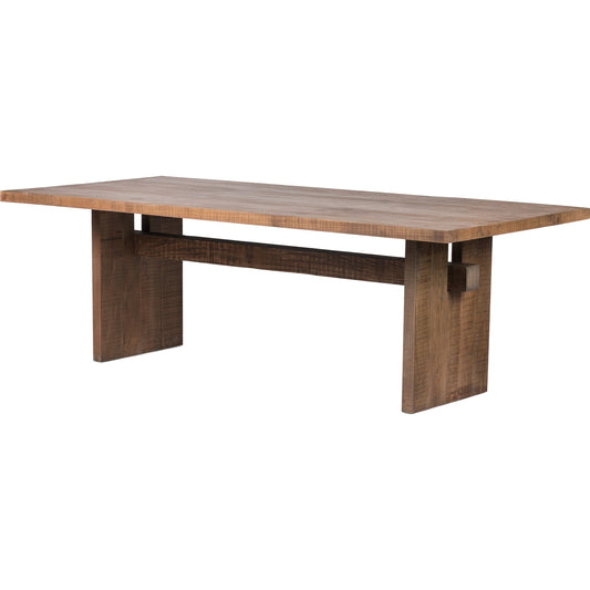 Brandy Dining Table by Four Hands in weathered elm. Made from solid reclaimed elm, poplar plywood in a modern style.