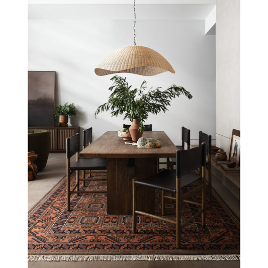 Brandy Dining Table by Four Hands in weathered elm. Made from solid reclaimed elm, poplar plywood in a modern style.