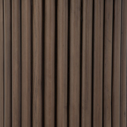 Rutherford End Table by Four Hands in reclaimed ashen brown. Made from solid mixed reclaimed wood, iron in a eclectic & global style.