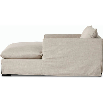 Habitat Chaise Lounge by Four Hands in bennett moon. Made from 100% polyester, solid banak, pine plywood in a modern style.