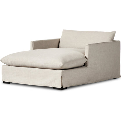 Habitat Chaise Lounge by Four Hands in bennett moon. Made from 100% polyester, solid banak, pine plywood in a modern style.